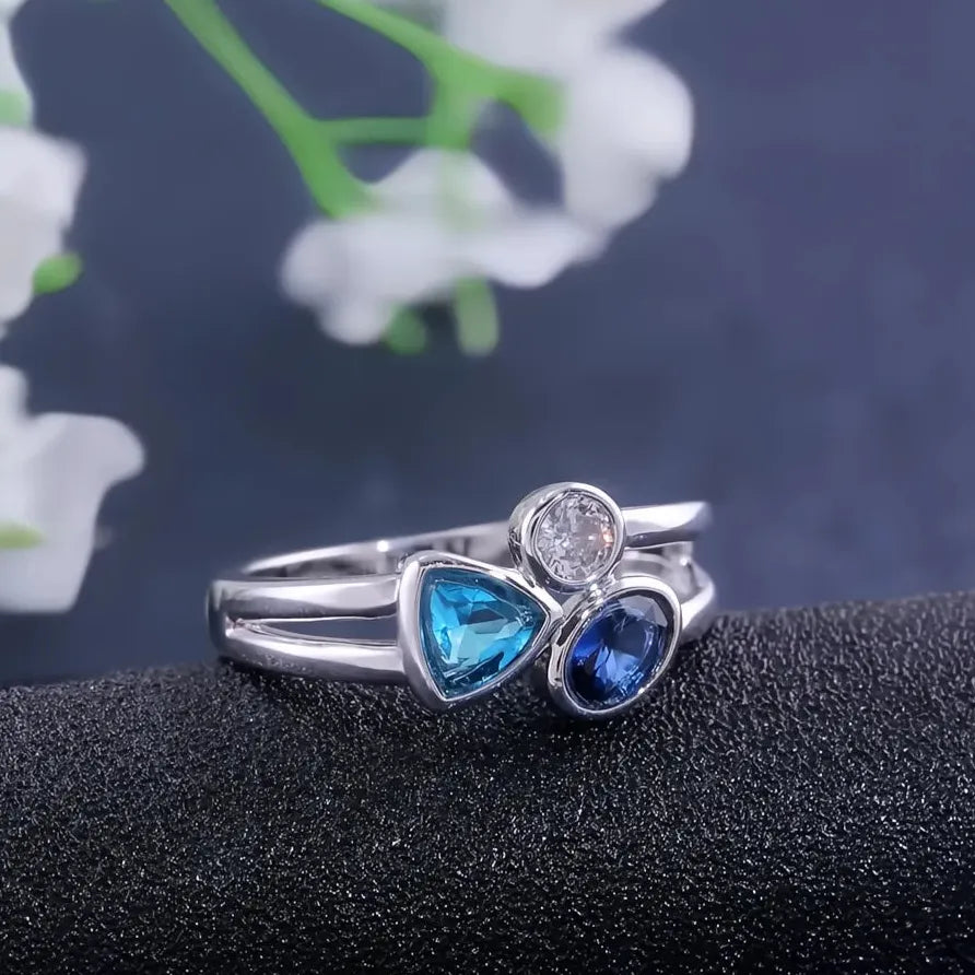 Elegant Geometric Cubic Zirconia Brass Wedding Engagement Ring Band