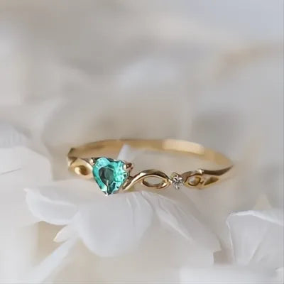 Cute Heart Cubic Zirconia Ring for Women, Creative Design, Daily Wear Jewelry Accessory
