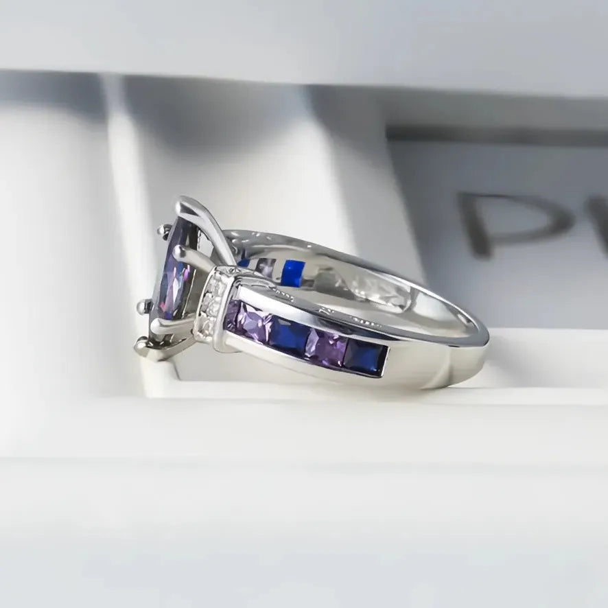 Marquise Purple Cubic Zirconia Prong Setting Cocktail Ring Women Sizes 6-10