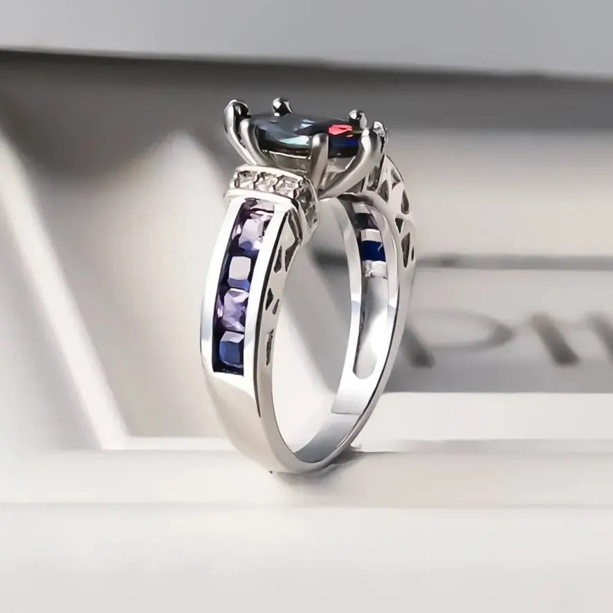 Marquise Purple Cubic Zirconia Prong Setting Cocktail Ring Women Sizes 6-10