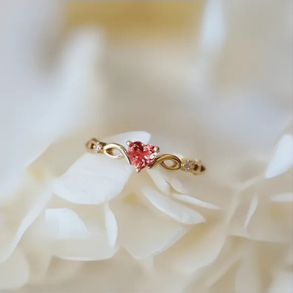 Cute Heart Cubic Zirconia Ring for Women, Creative Design, Daily Wear Jewelry Accessory