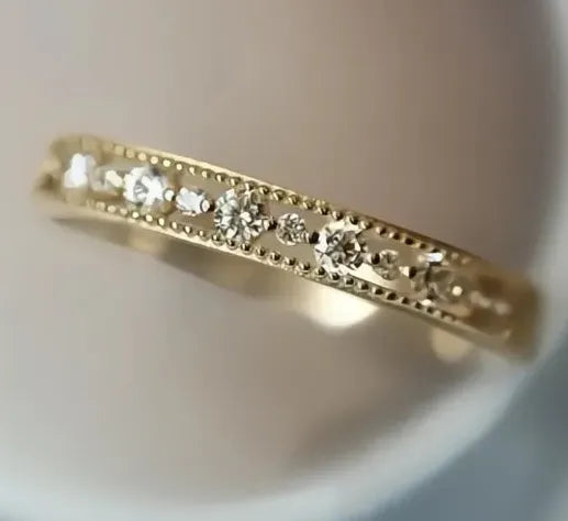 Elegant Gold Cubic Zirconia Ring for Ladies Daily Fashion Jewelry