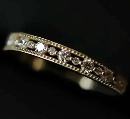 Elegant Gold Cubic Zirconia Ring for Ladies Daily Fashion Jewelry