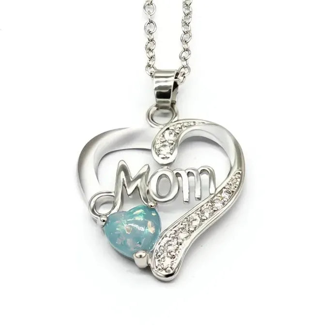 Mother's Day Pendant Necklace for Mom Copper Alloy Pink Flower CZ Jewelry