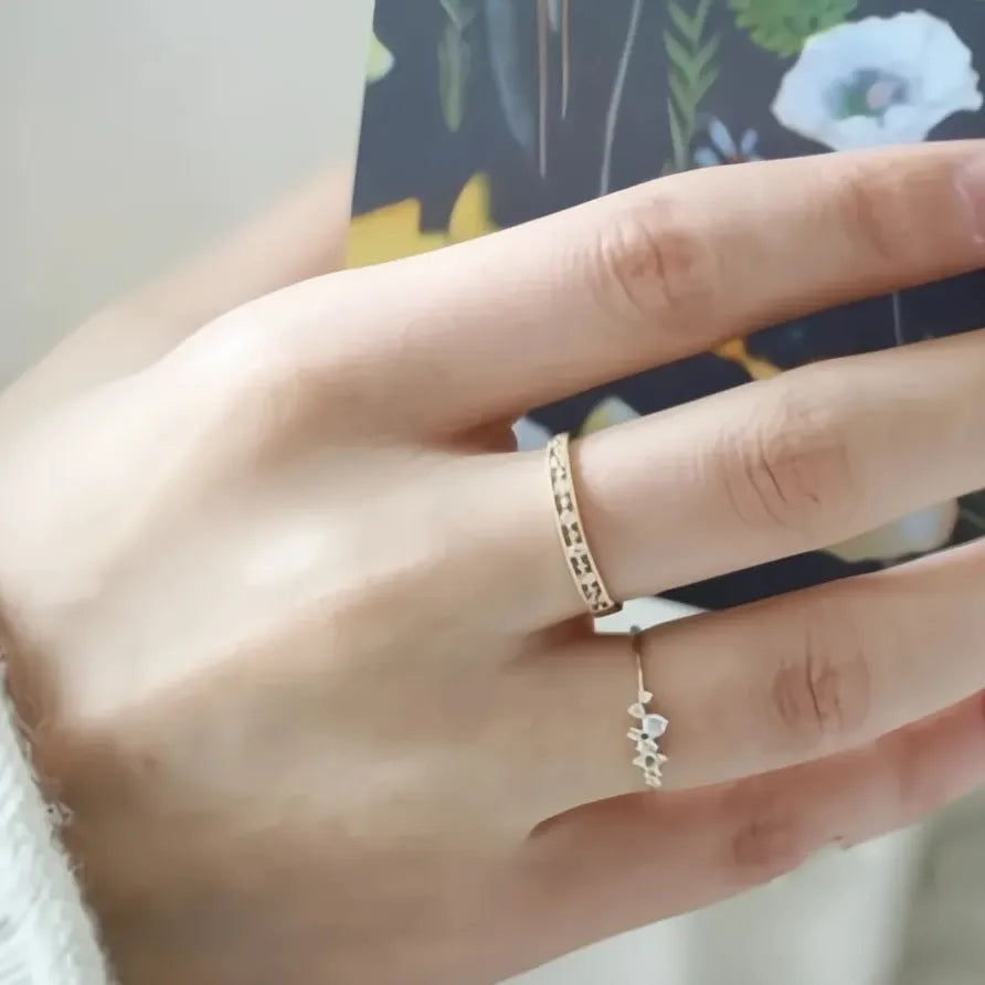 Elegant Gold Cubic Zirconia Ring for Ladies Daily Fashion Jewelry