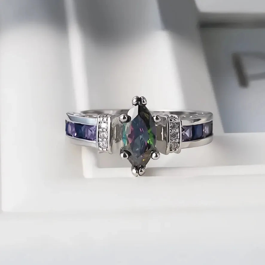 Marquise Purple Cubic Zirconia Prong Setting Cocktail Ring Women Sizes 6-10