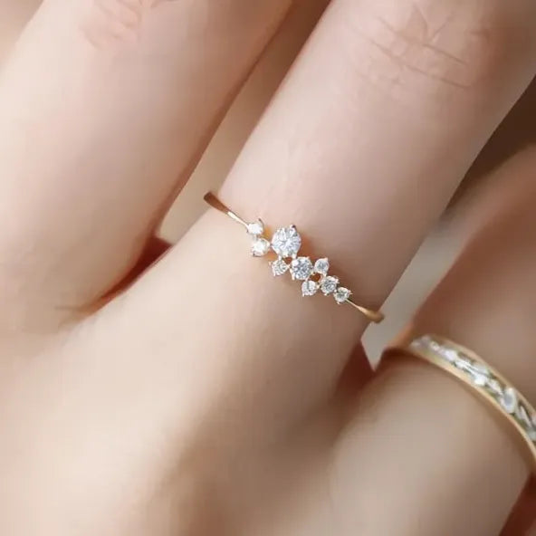 Elegant Gold Cubic Zirconia Ring for Ladies Daily Fashion Jewelry