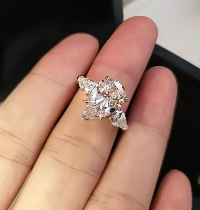 Luxury Crystal Water Drop CZ Engagement Ring for Women Wedding Gift