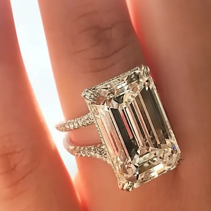 Elegant Luxury Geometric Cubic Zirconia Wedding Ring for Women