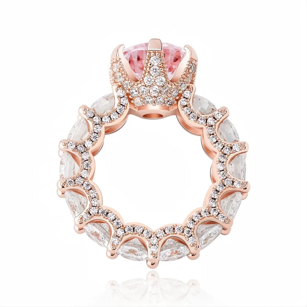 Gold Color Iced Out CZ Ring | AAA+ Zircon Fashion Gift Ring for Women