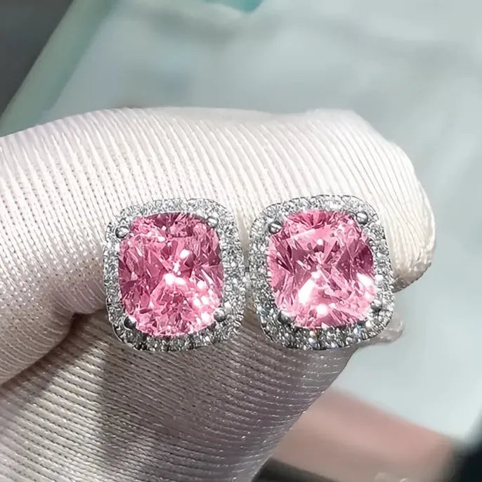 Geometric Cubic Zirconia Stud Earrings Copper Alloy Wedding Engagement Jewelry