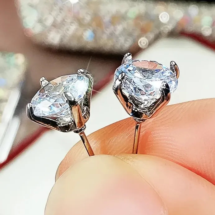 Classic Claw Geometric Cubic Zirconia Stud Earrings Gift