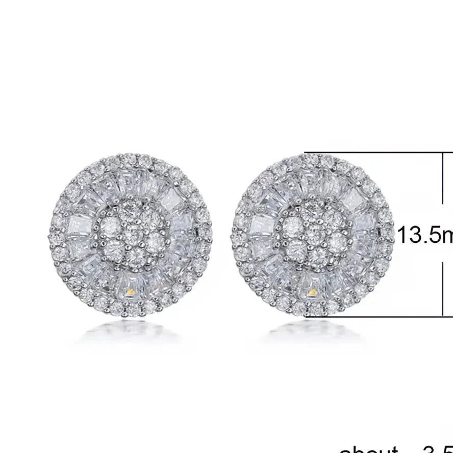 High Quality Copper Stud Earrings Fireworks Shape CZ Jewelry Engagement Wedding for Women Girls