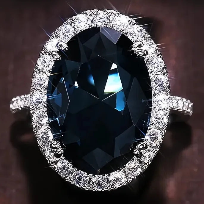 Charming Blue Cubic Zirconia Women’s Wedding Party Bridal Eternity Ring Trendy Jewelry