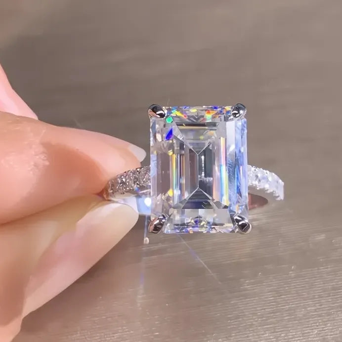 Elegant Luxury Square Cubic Zirconia Crystal Wedding Bands for Women