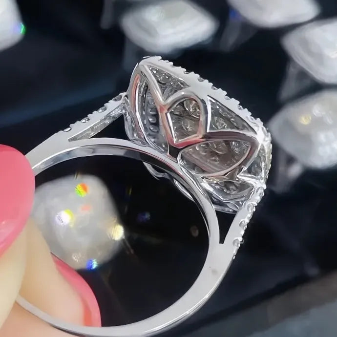 Bling Bling Cubic Zirconia Geometric Square Brass Ring for Women