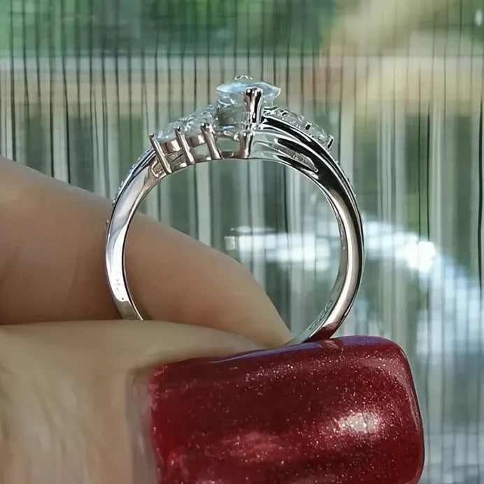 Modern Marquise CZ Crystal Wedding Engagement Ring for Women Jewelry