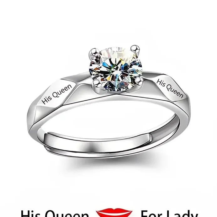 His King Her Queen Cubic Zirconia Romantic Couple Engagement Ring Set