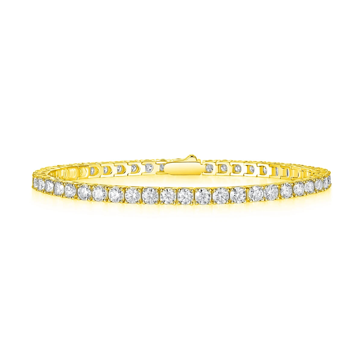 3/4/5mm Moissanite Tennis Bracelet S925 Silver D VVS1 18K Gold Plated Jewelry Men Women
