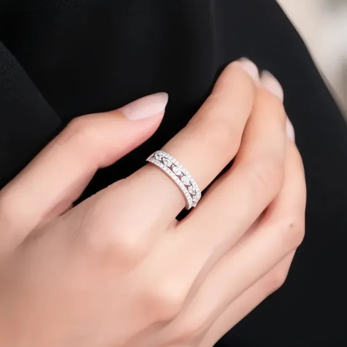 Women’s Elegant Round Marquise CZ Brass Wedding Ring Gift
