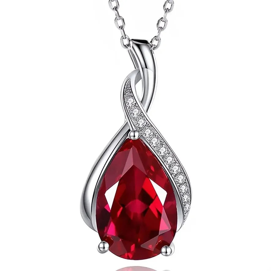 Luxury Cubic Zirconia Geometric Pendant Necklace for Women Bridal Wedding Jewelry