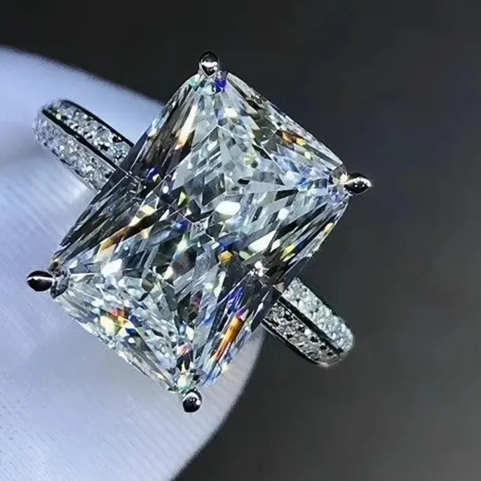 Big Square Crystal Stone Women’s Wedding Bridal Ring Luxury CZ Engagement Gift