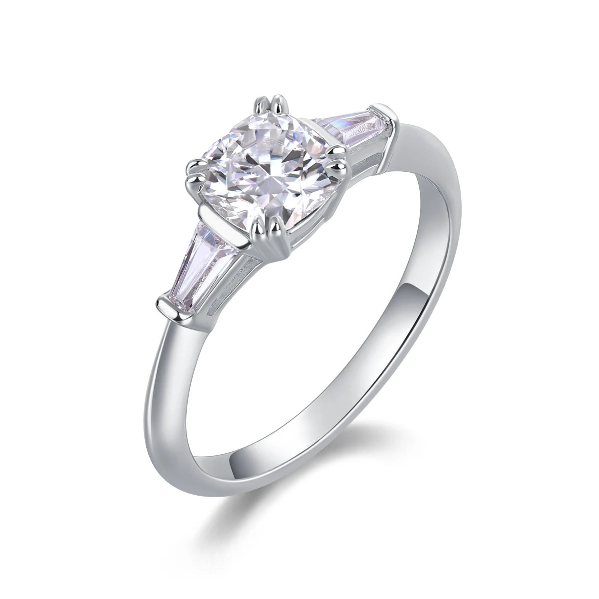 Women’s Moissanite Engagement Ring 925 Sterling Silver Minimalist Jewelry