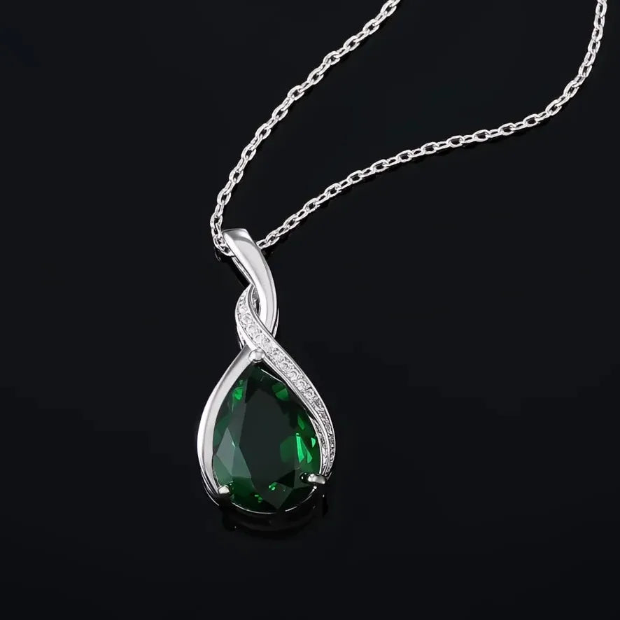 Luxury Cubic Zirconia Geometric Pendant Necklace for Women Bridal Wedding Jewelry
