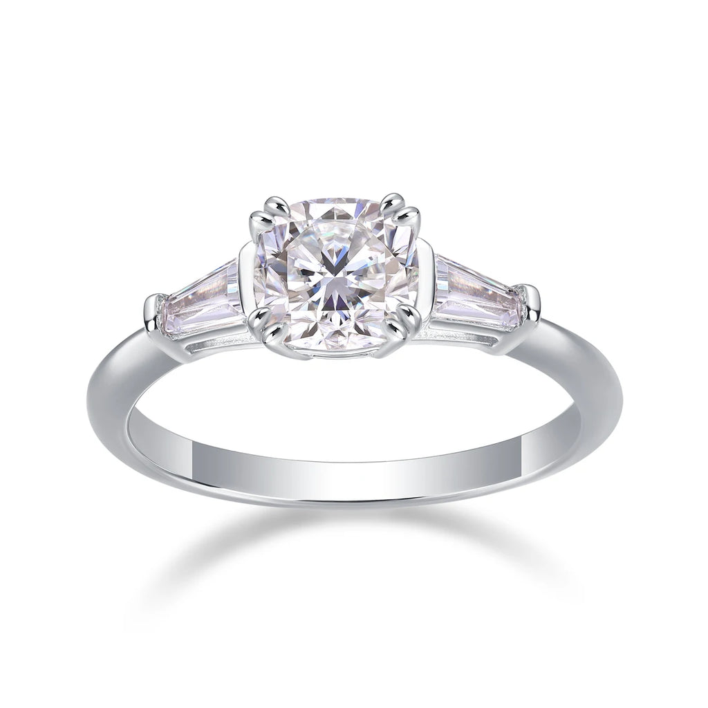 Women’s Moissanite Engagement Ring 925 Sterling Silver Minimalist Jewelry