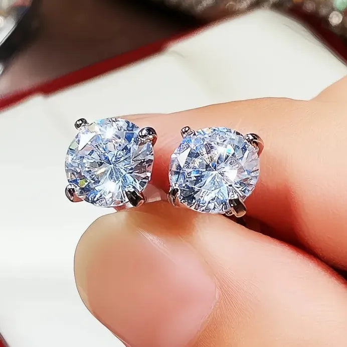 Classic Claw Geometric Cubic Zirconia Stud Earrings Gift