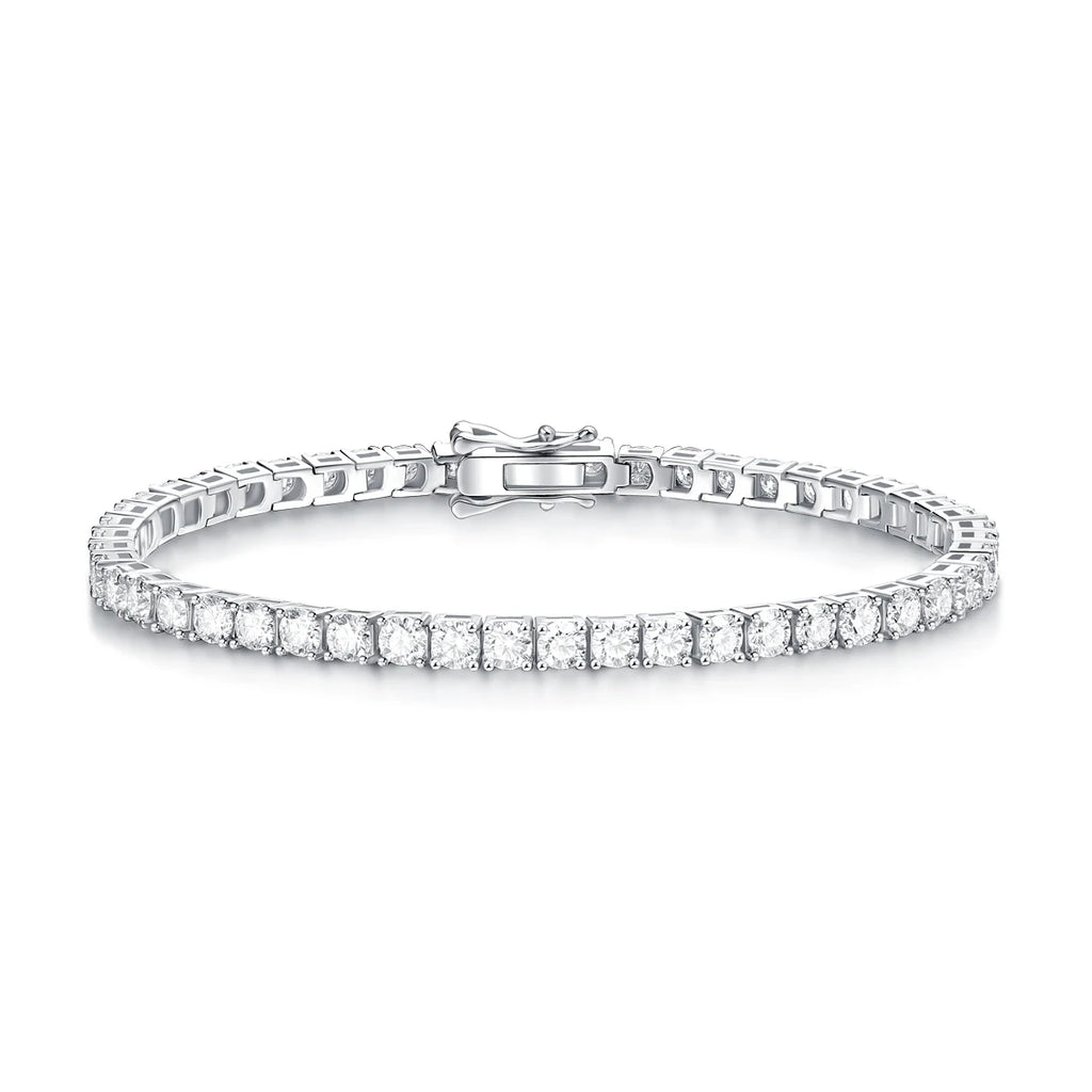 4mm Moissanite Tennis Bracelet S925 Silver 18K Gold Plated D Color VVS1 Jewelry Gift