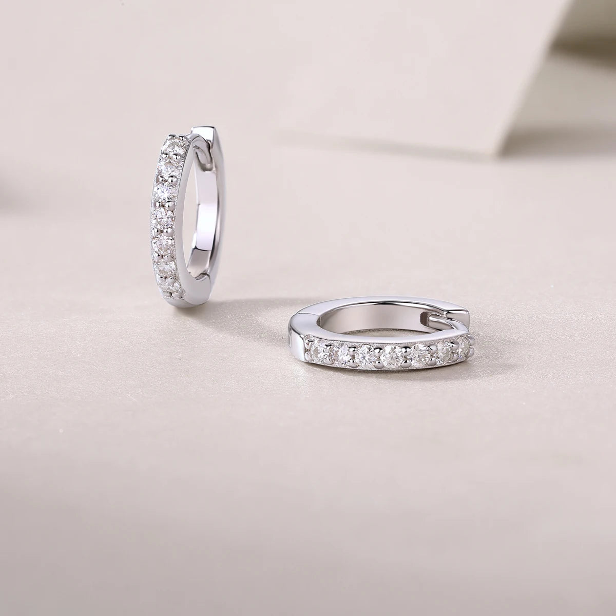 Chunky 925 Sterling Silver Moissanite Hoop Earrings for Women Christmas Gift Luxury