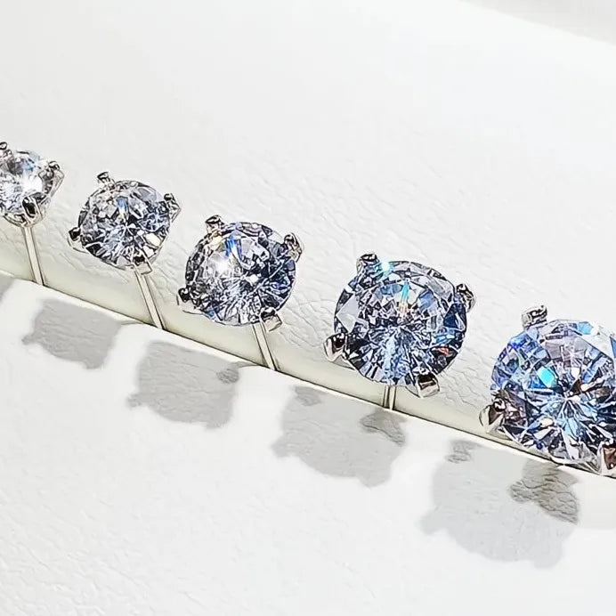 Classic Claw Geometric Cubic Zirconia Stud Earrings Gift