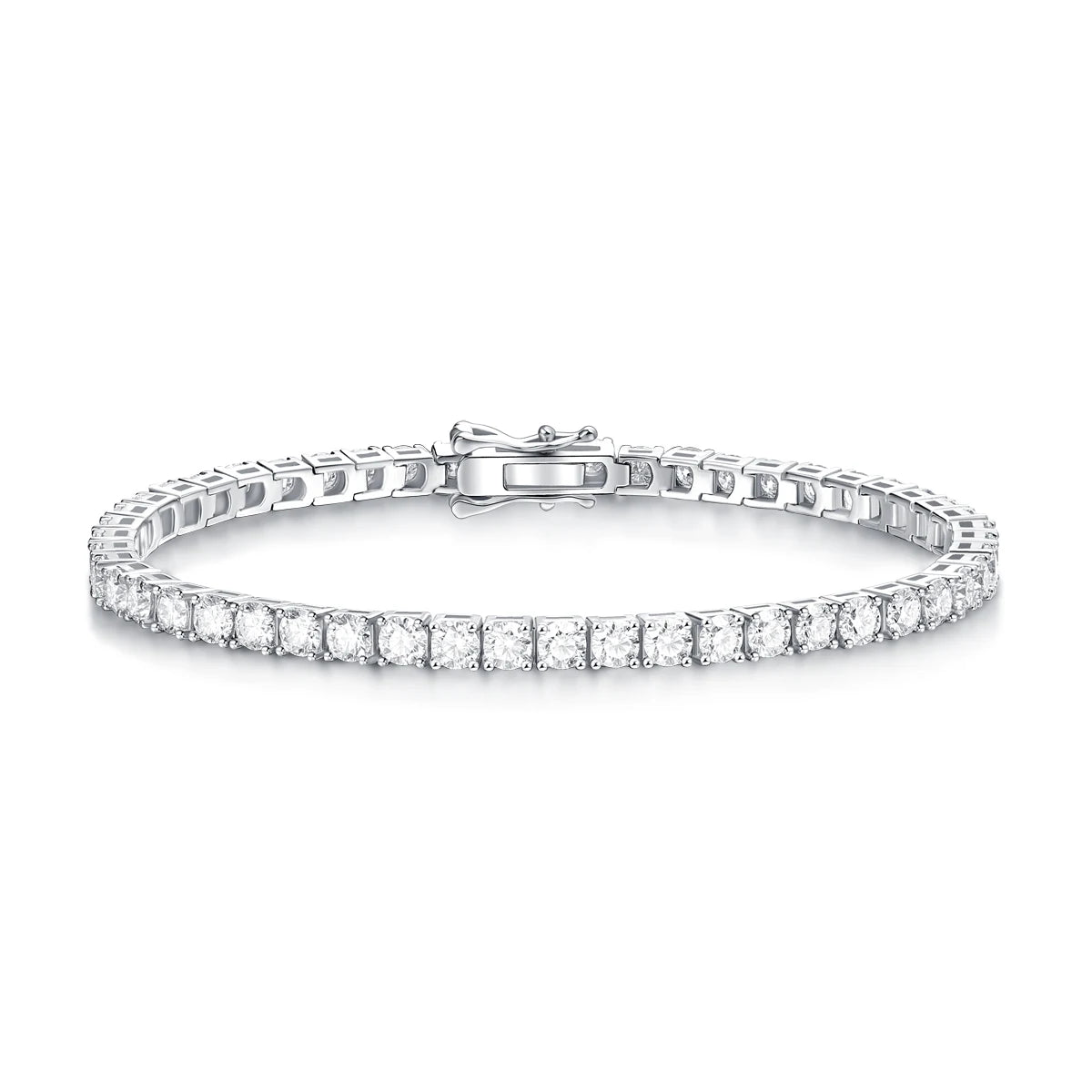 4mm Moissanite Tennis Bracelet S925 Silver 18K Gold Plated D Color VVS1 Jewelry Gift