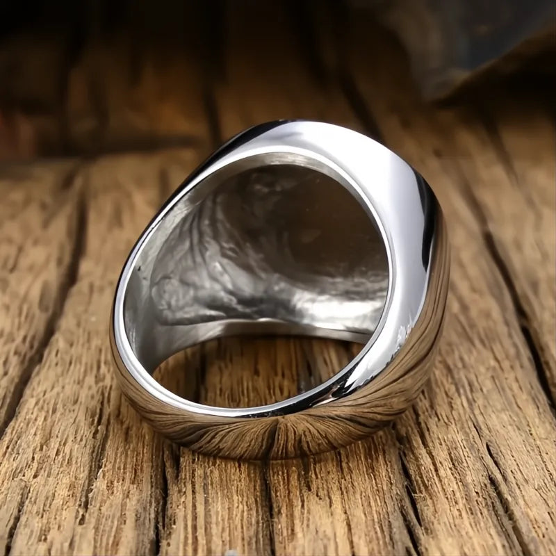 Classic Tree of Life Viking Signet Ring 316L Stainless Steel Gold Silver Men US 7-15