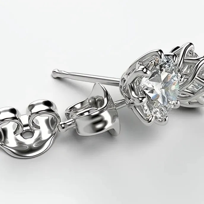 10mm Round Cubic Zirconia Stud Earrings for Women Copper Alloy Elegant Jewelry