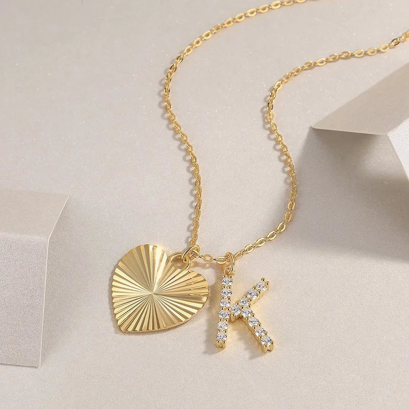 Heart Shaped Moissanite Pendant Necklace 18K Gold Plated 925 Silver Gift Jewelry