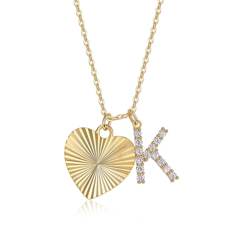 Heart Shaped Moissanite Pendant Necklace 18K Gold Plated 925 Silver Gift Jewelry