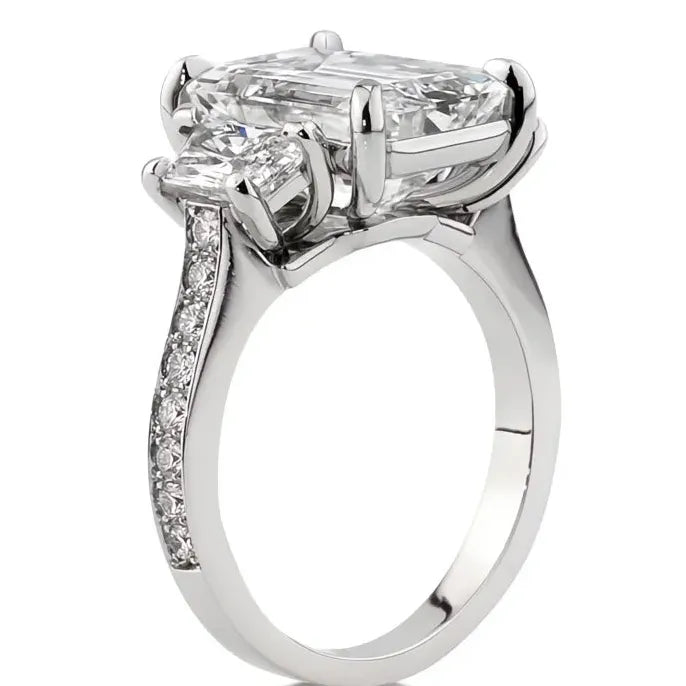 Geometric Cubic Zirconia Brass Engagement Wedding Ring for Women