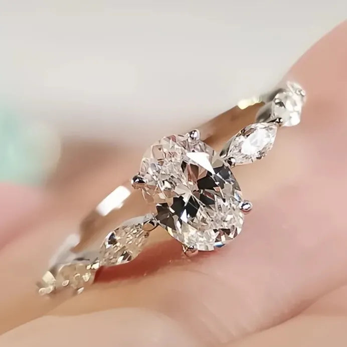 Elegant Women’s Geometric CZ Wedding Party Ring Stylish Simple Jewelry