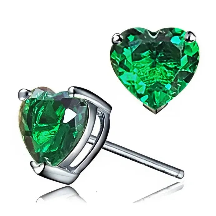 Multi-Color Heart Cubic Zirconia Stud Earrings for Women Stylish Jewelry