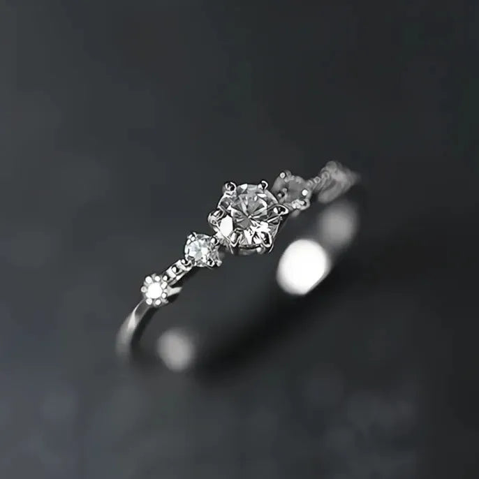 Delicate Thin Wedding Eternity Ring for Women Brass CZ Silver Gold Color Jewelry
