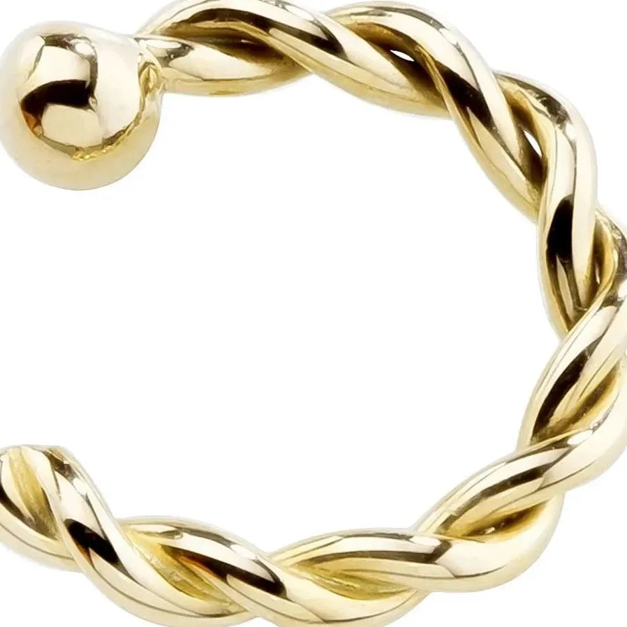 Twist U Shape Brass Fake Nose Ring for Women Faux Piercing Jewelry