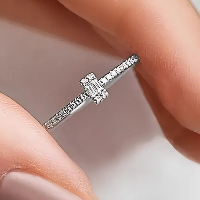 Delicate Girls Finger Rings with Cubic Zirconia CZ Party Daily Wear Fashion Minimalist Jewelry Gift for Women