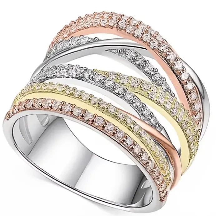 Elegant Romantic Cross Ring for Women Brass Cubic Zirconia Jewelry