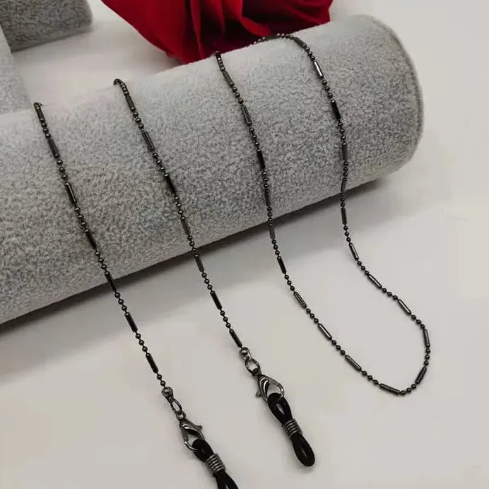 Fashion Woman Zinc Alloy Cylinder Bead Sunglasses Chain Eyeglasses Holder
