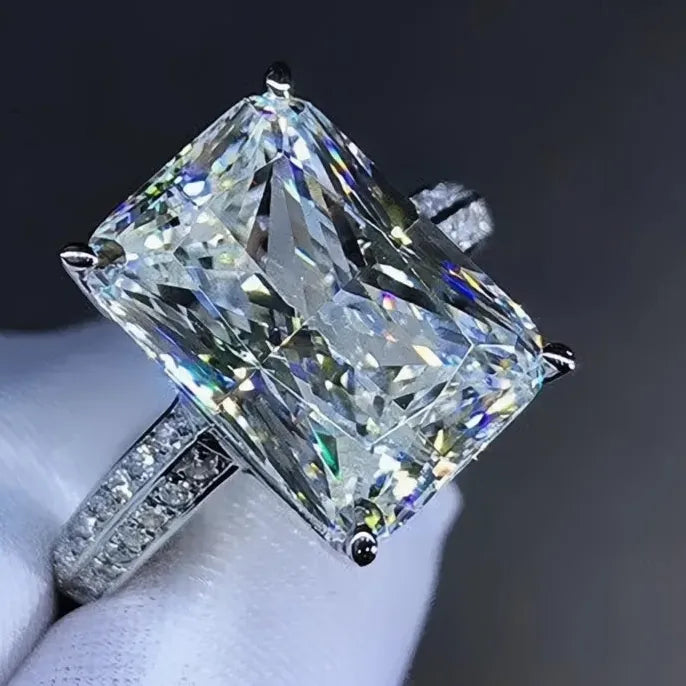 Big Square Crystal Stone Women’s Wedding Bridal Ring Luxury CZ Engagement Gift