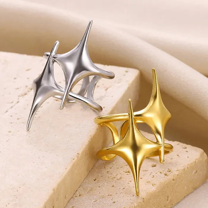Gold Stainless Steel Cross Ring for Women Men Faith Jewelry Gift Party