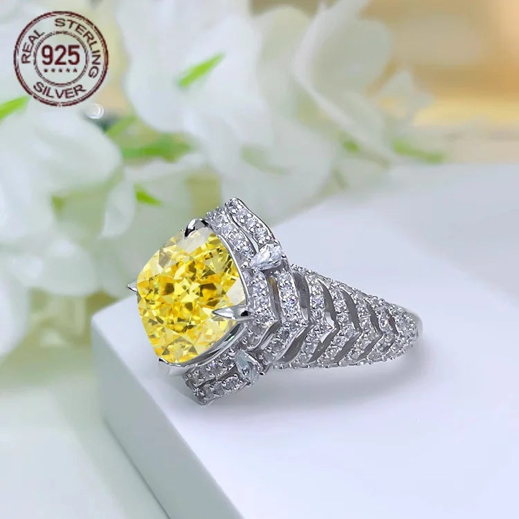 2026 Exquisite 925 Sterling Silver Vintage Princess Ring – AAAAA Zircon Wedding Band