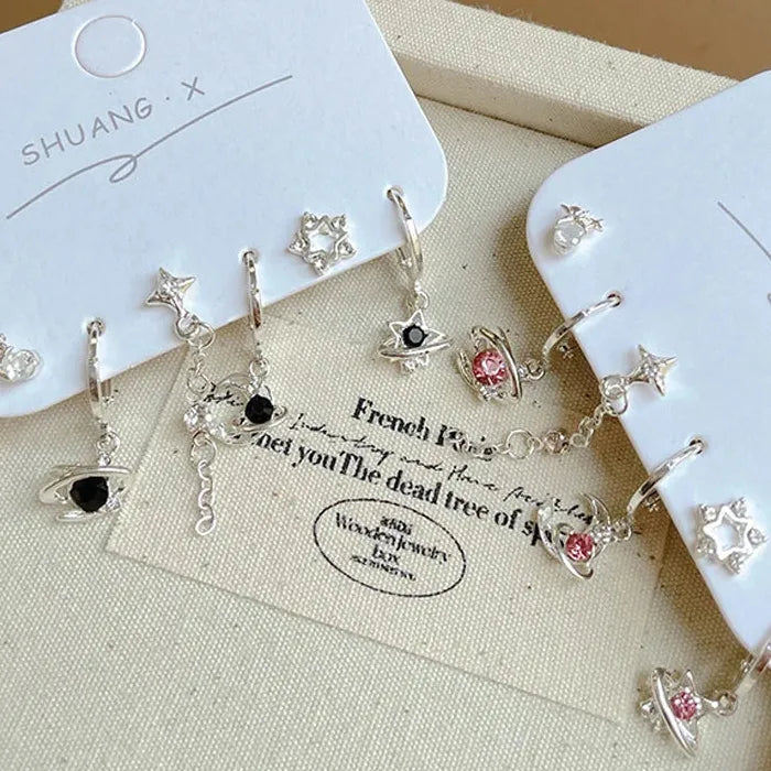 2025 Gold Rhinestone Hoop Earrings for Women Zircon Flower Bow Jewelry